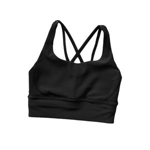 Lululemon Black Ribbed Longline Energy Bra Size 4